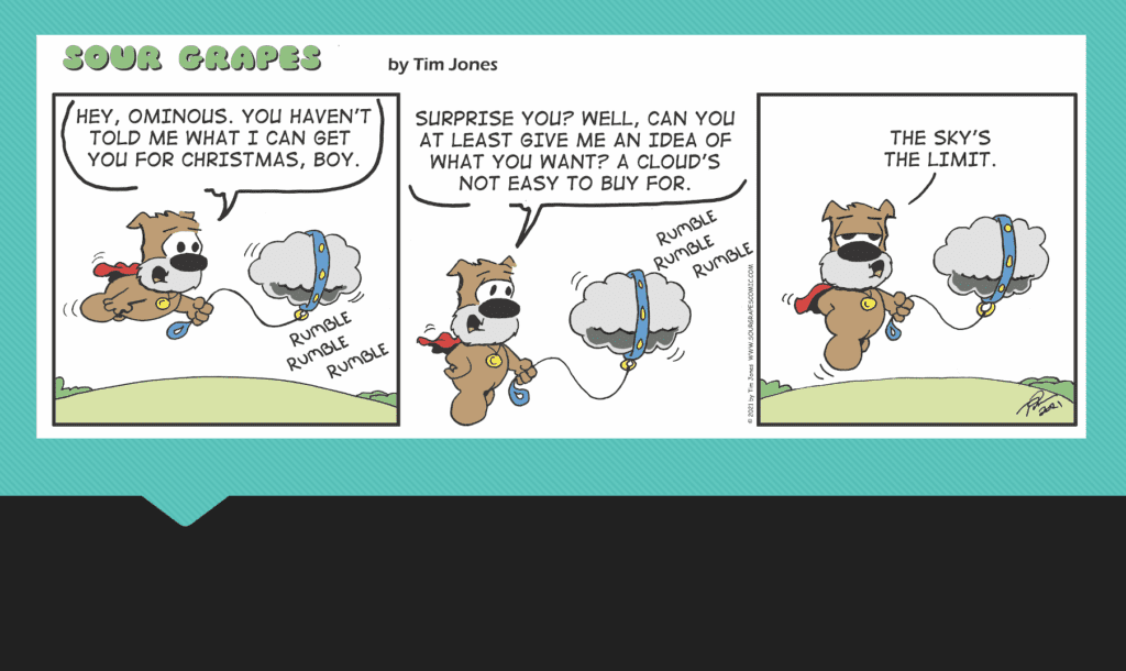 A comic strip about a dog and a sheep.