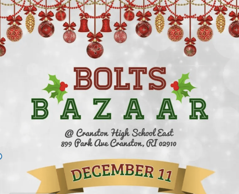 A poster for the bolts bazaar.