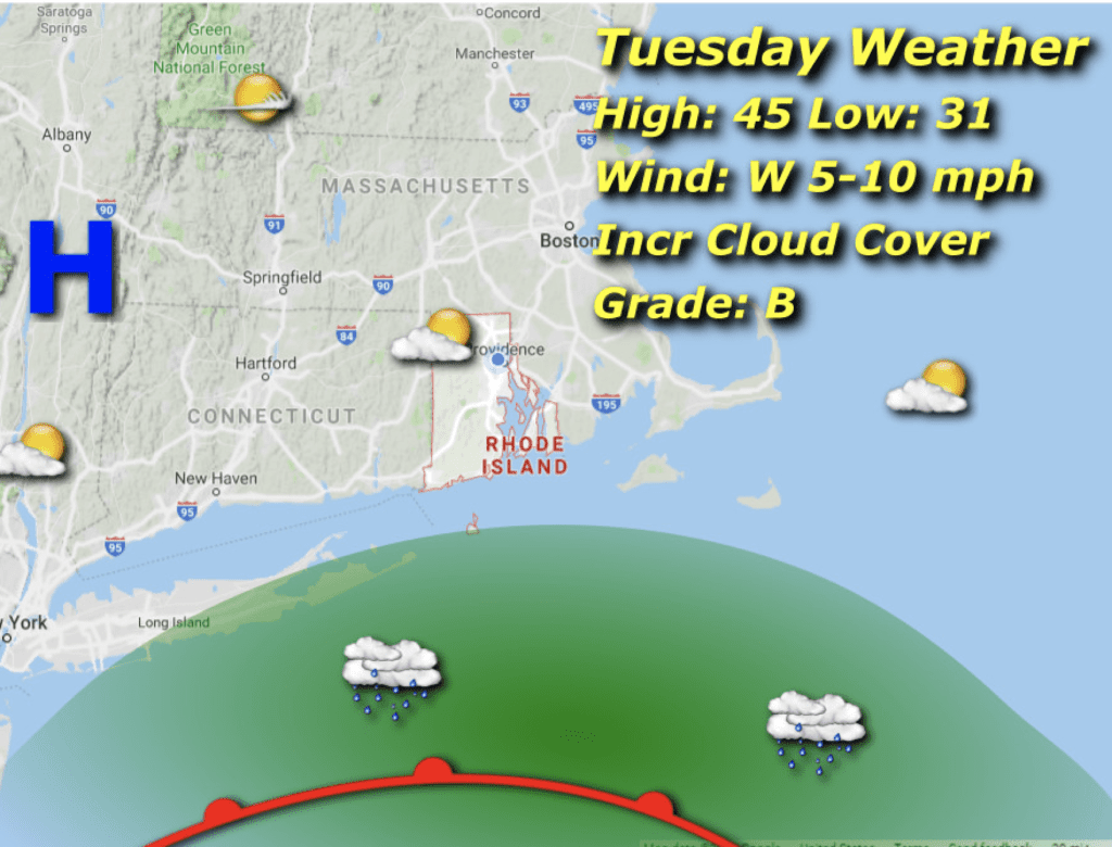 Tuesday weather map.