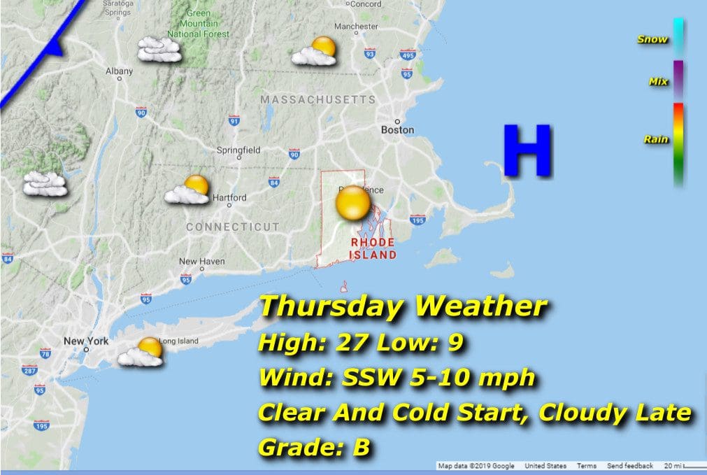 Weather map for thursday.