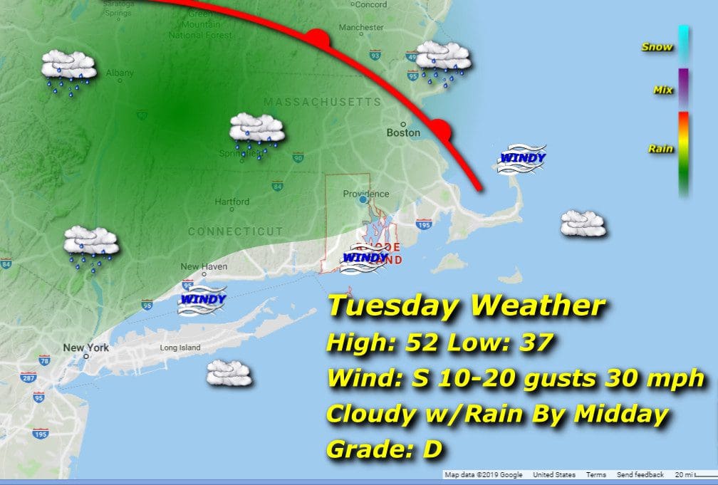 Weather map for tuesday.