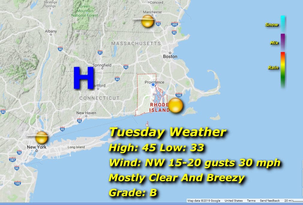 Tuesday weather map.