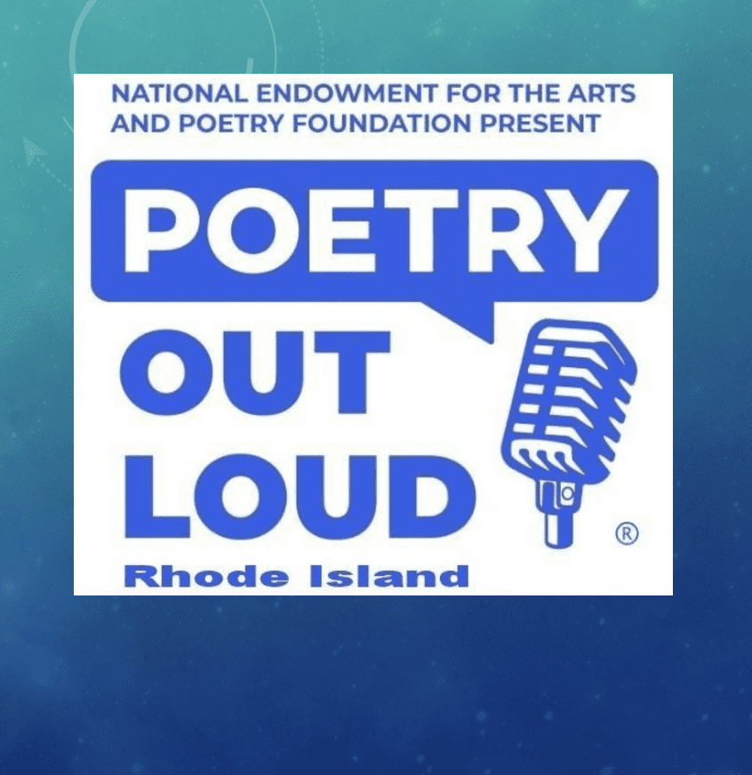 The logo for poetry out loud rhode island.