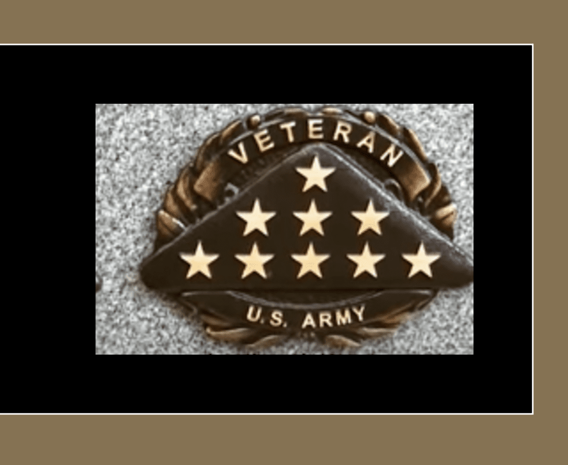 A veteran us army badge with stars on it.