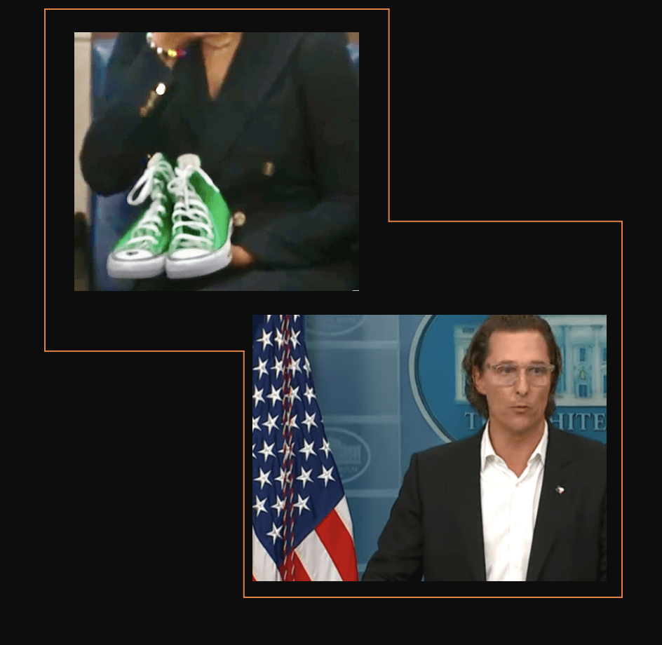 Obama's green converse sneakers.