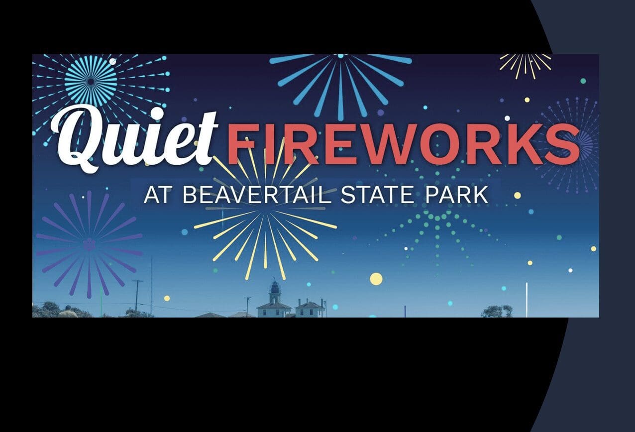 Quiet fireworks at beavertail state park.