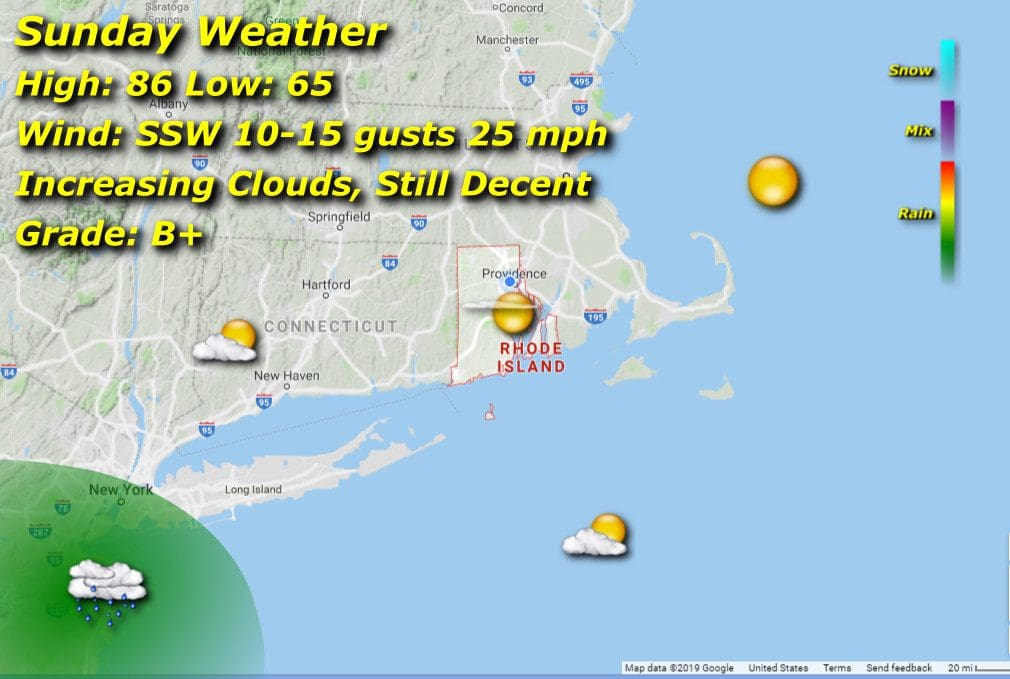 A weather map showing the current weather conditions.