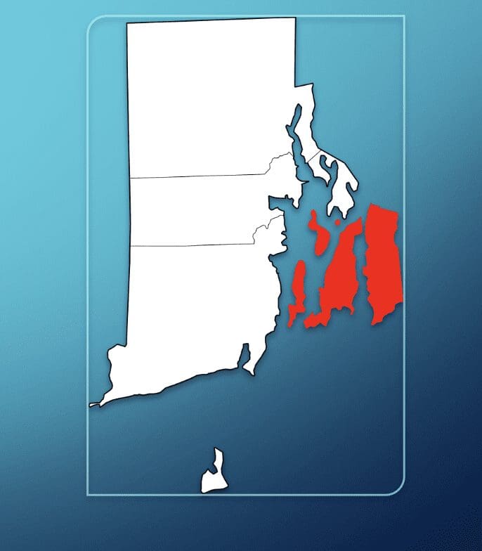 A map with the state of massachusetts highlighted in red.
