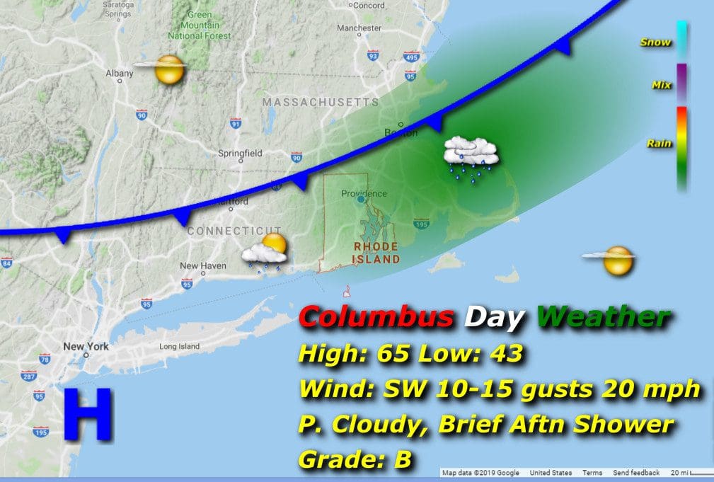 Columbus day weather forecast.