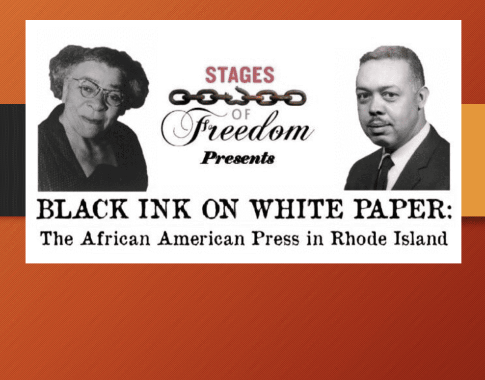 Black ink on white paper the african press in rhode island.