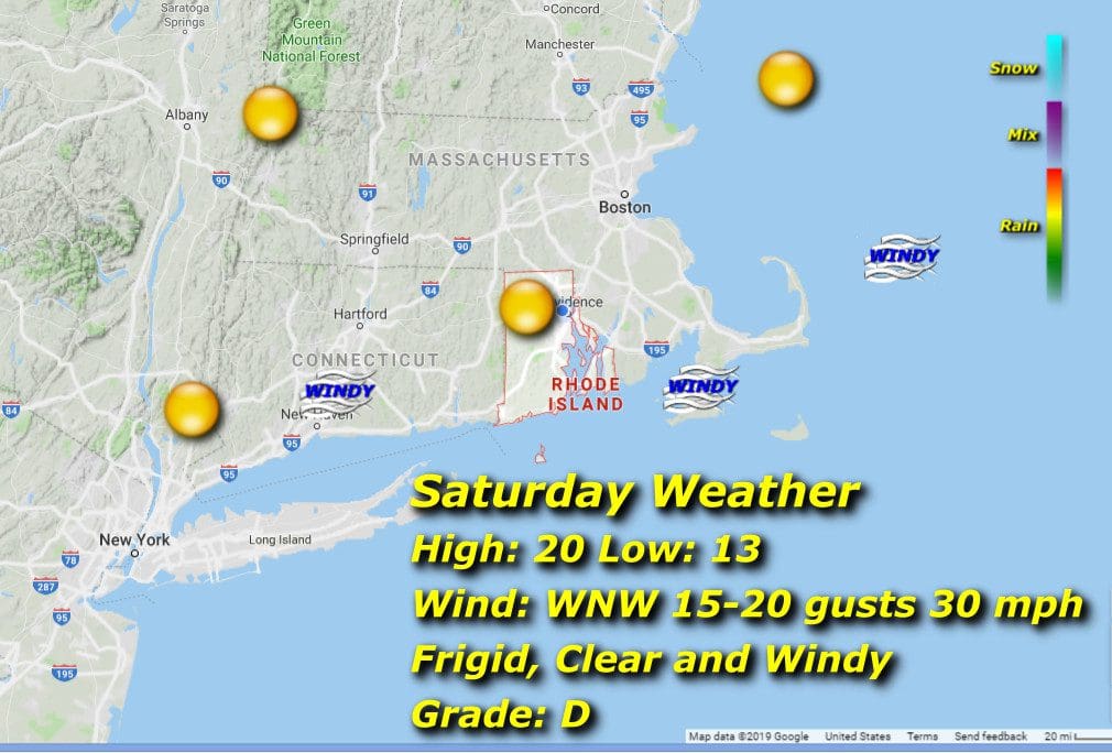 Saturday weather map - screenshot.