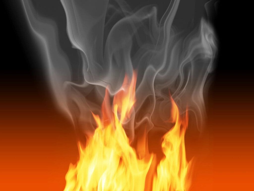 An image of a fire on a black background.