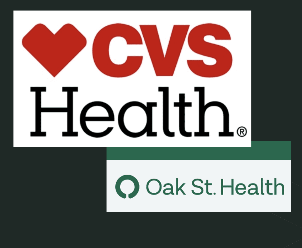Cvs health and oak st health logos.
