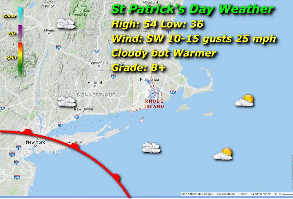 St patrick's day weather map.