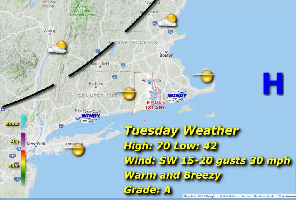 Tuesday weather map.