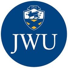The jwu logo in a blue circle.