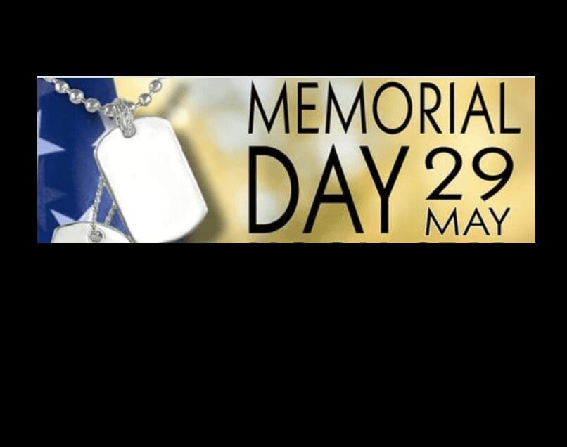 A Memorial Day banner showcasing the date, May 29th.
