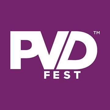 Pvd fest logo on a purple background.