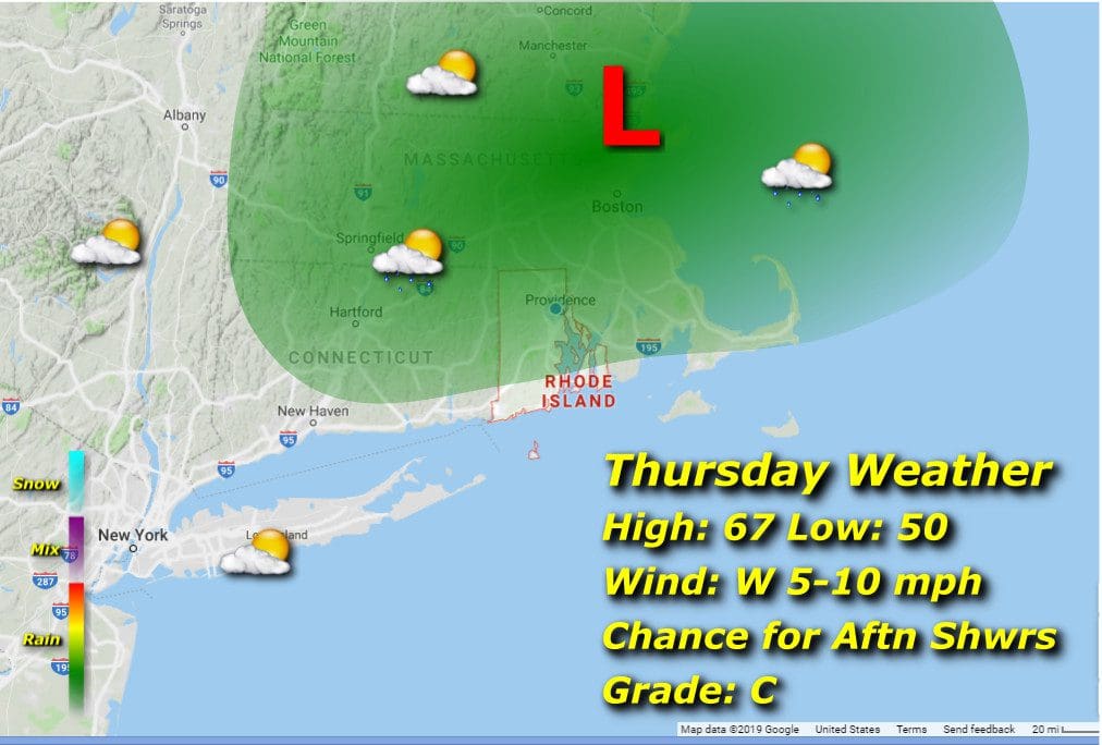 Weather map for thursday.