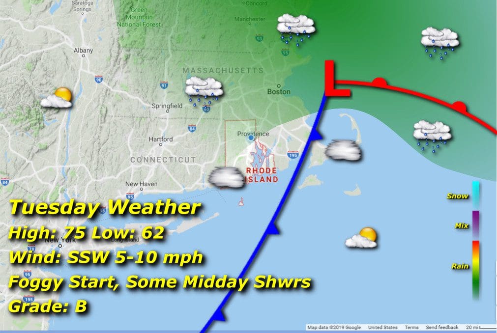 Rhode Island weather on Tuesday