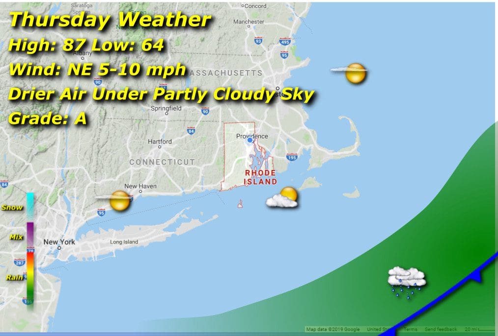 Rhode Island weather forecast for Tuesday.