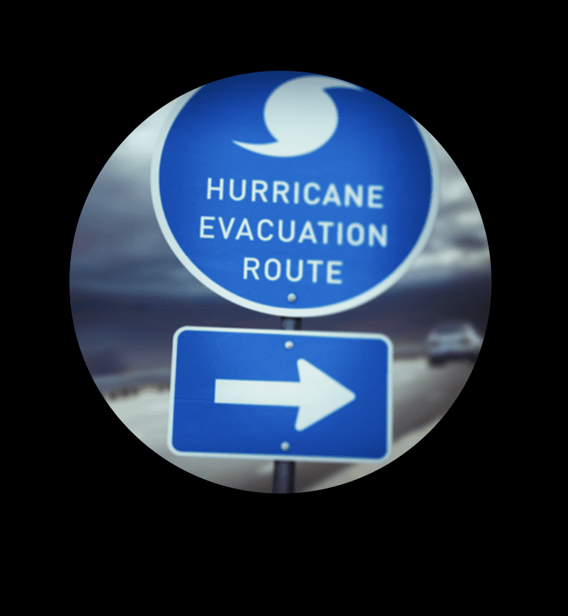 Hurricane evacuation sign.