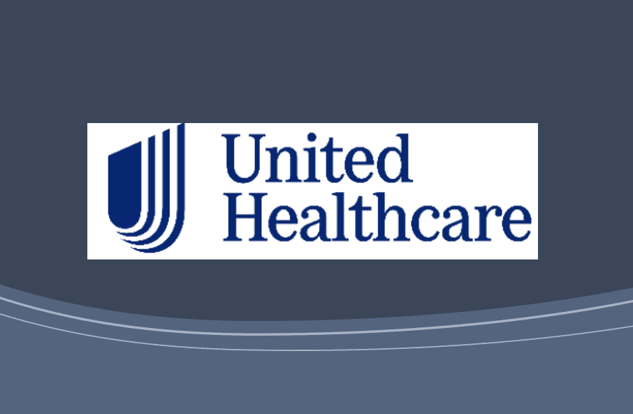 United healthcare logo on a blue background.