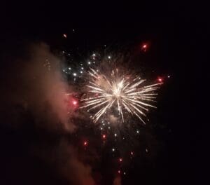 A stunning fireworks display illuminating the dark sky.