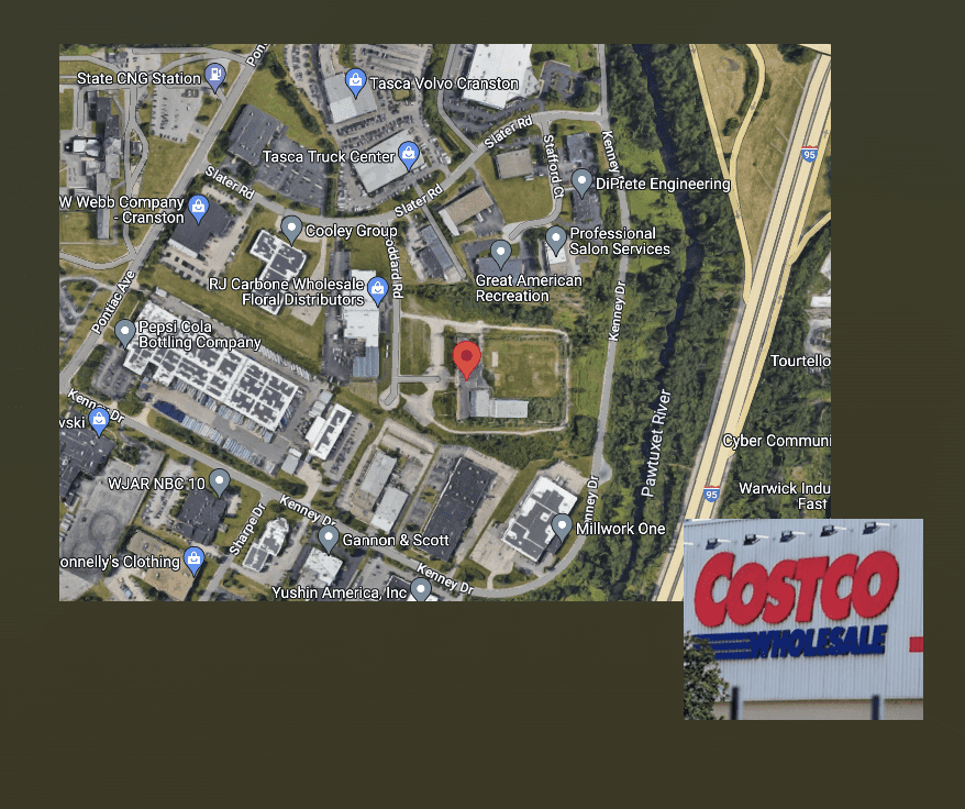 A map displaying the whereabouts of a COSTCO store location.