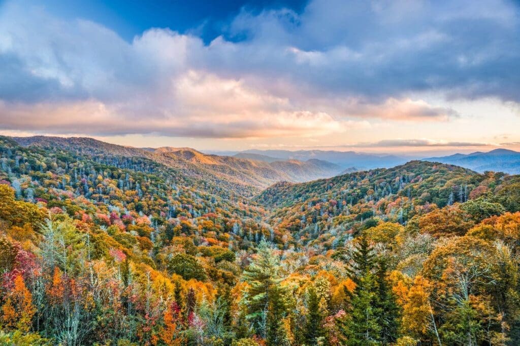 The great smoky mountains in autumn.