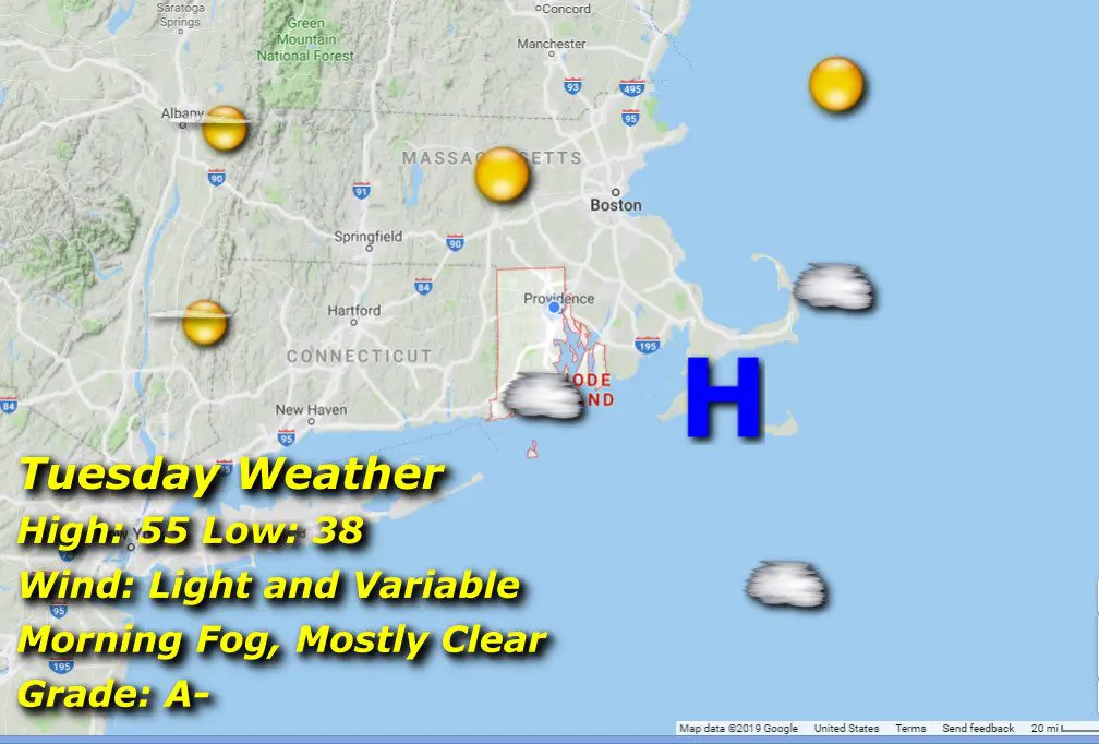 Tuesday weather in Massachusetts.