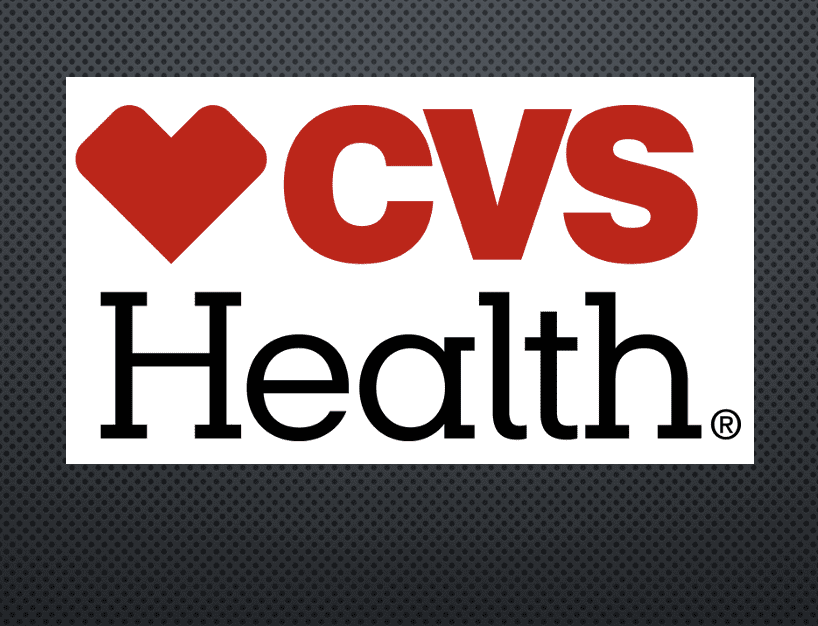 CVS logo on a black background.