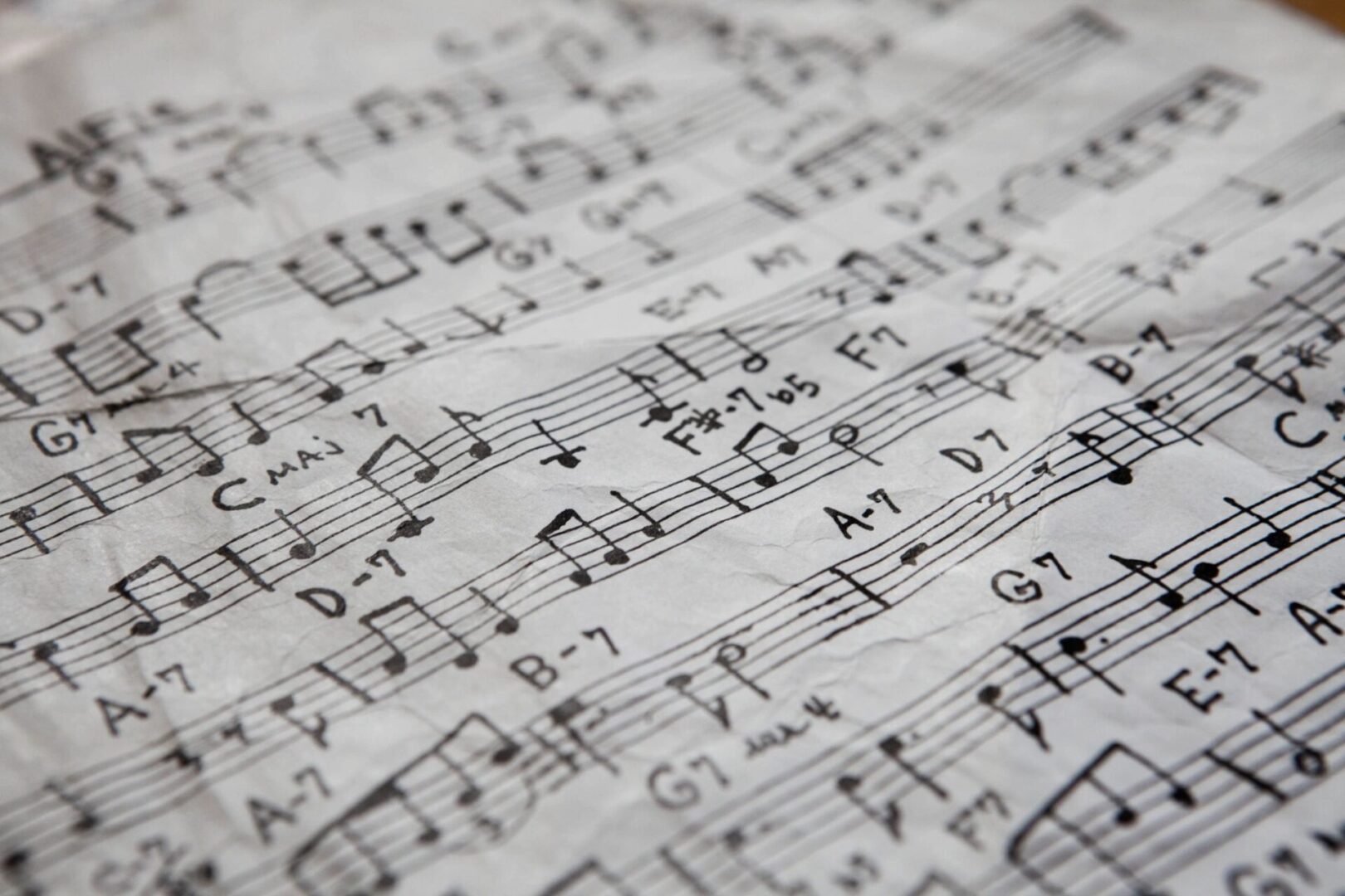 A sheet of music with handwritten notes on it.