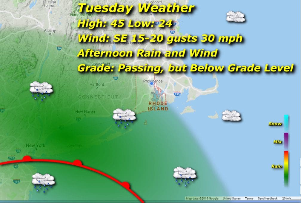 Tuesday weather map.