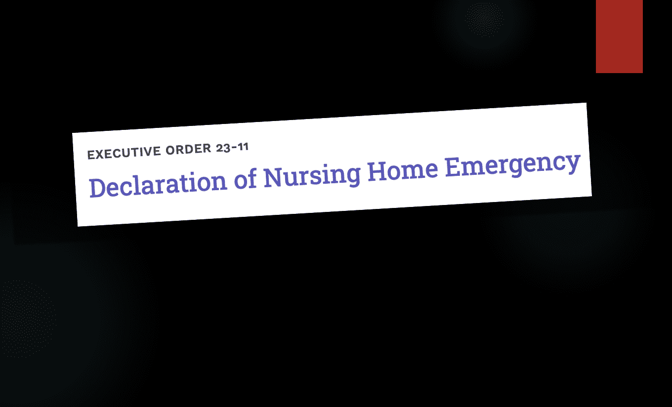 A sign indicating a declaration of nursing home emergency due to inadequate minimum staffing.