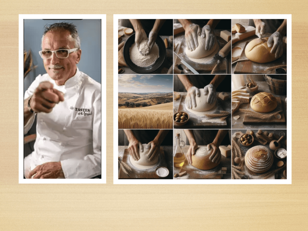 A picture of Chef Walter Potenza making bread.
