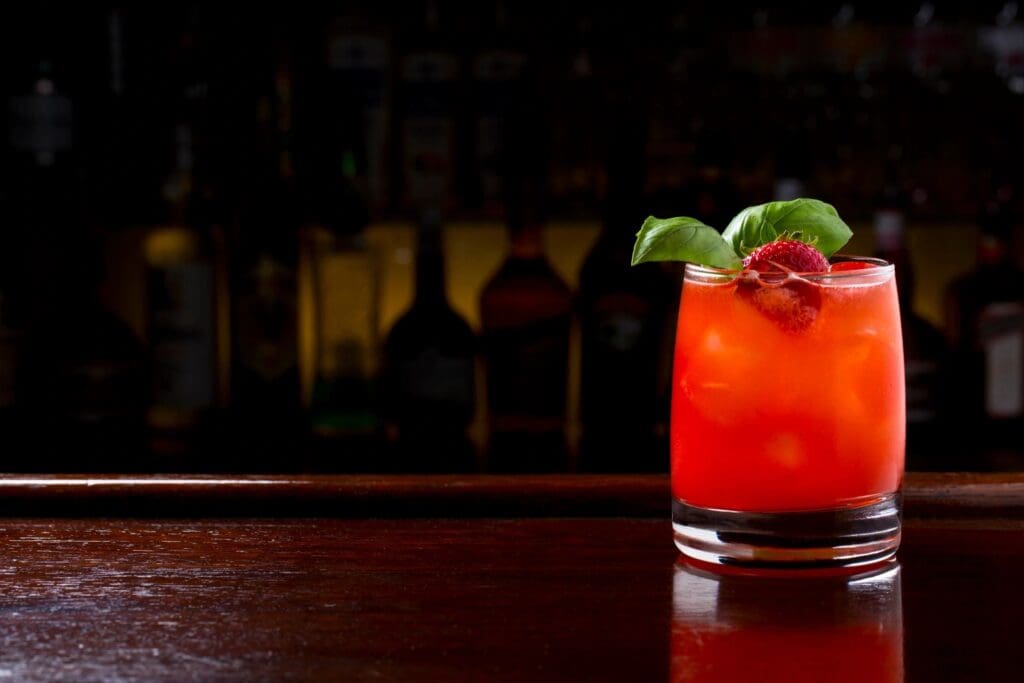 Refreshing strawberry basil cocktail.