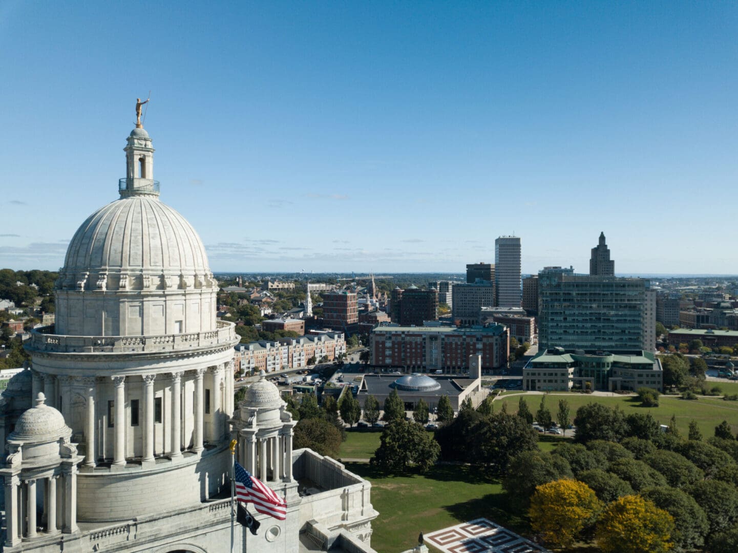 A view of the state capitol building in hartford.