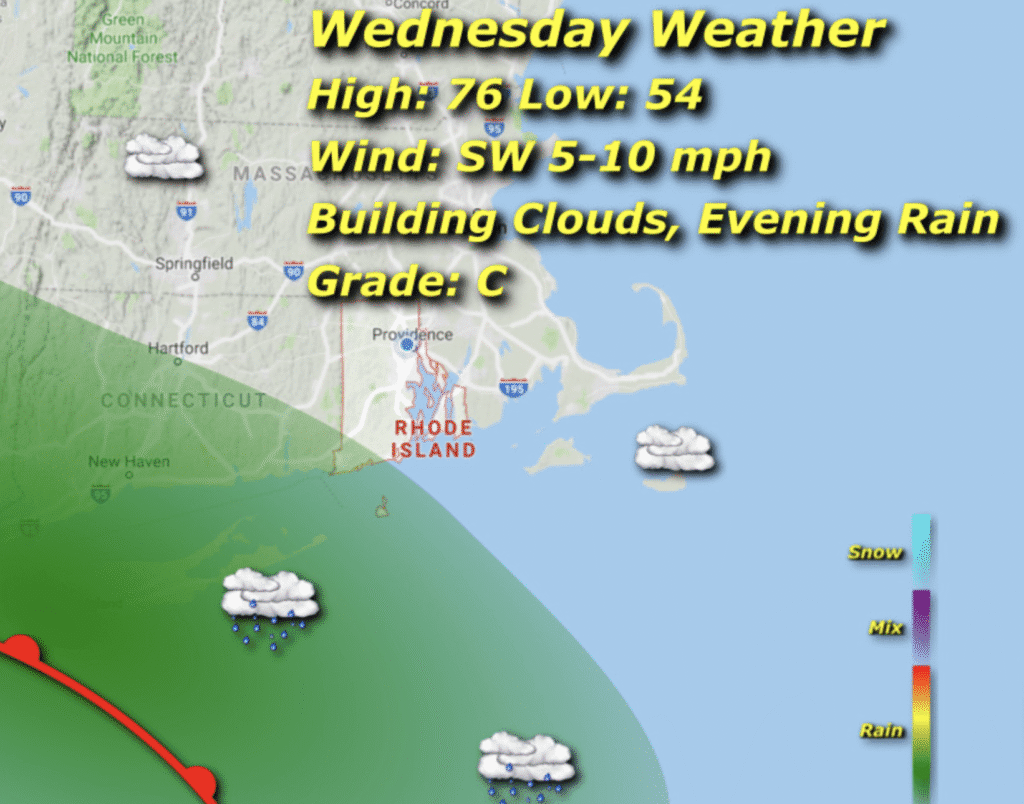 A map of the weather in the bay area.