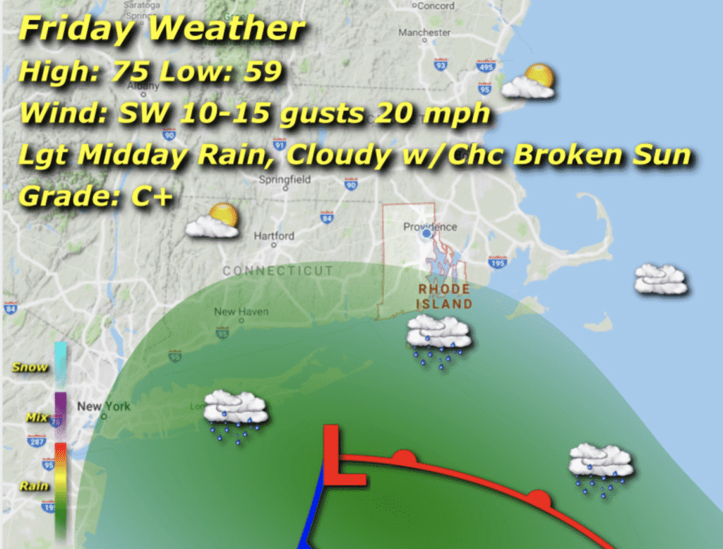 A map of the weather in boston