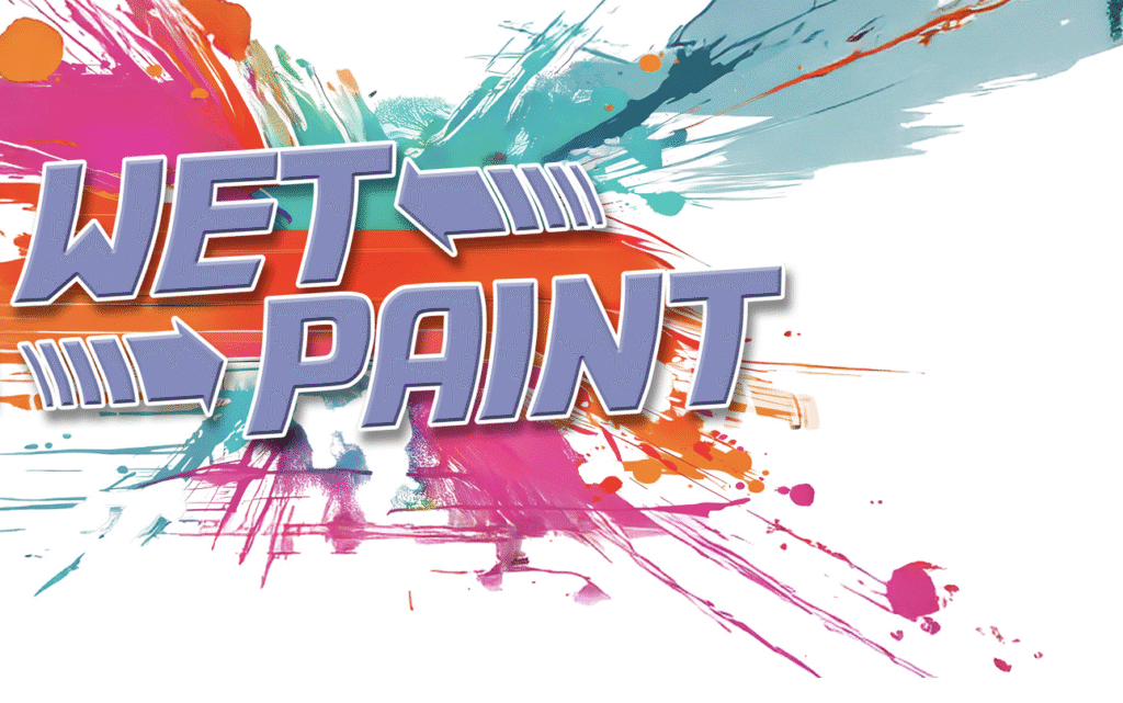 Colorful street paint splashes with bold text 'Street Paint' in vibrant style.