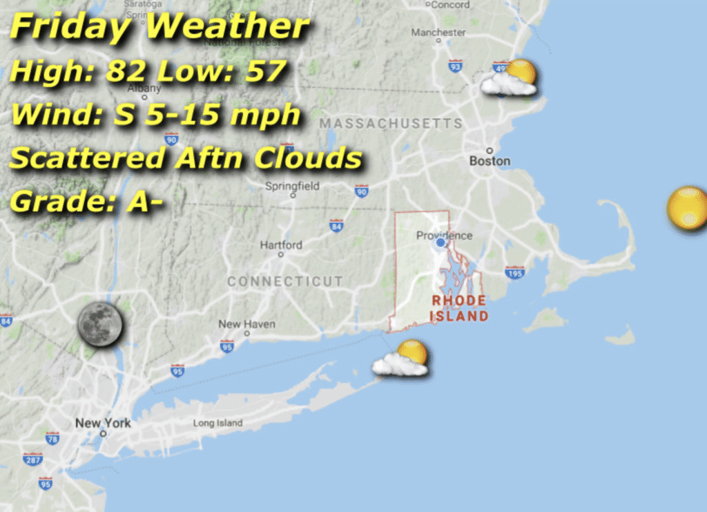 weather map for rhode island for Aug. 8, 2025