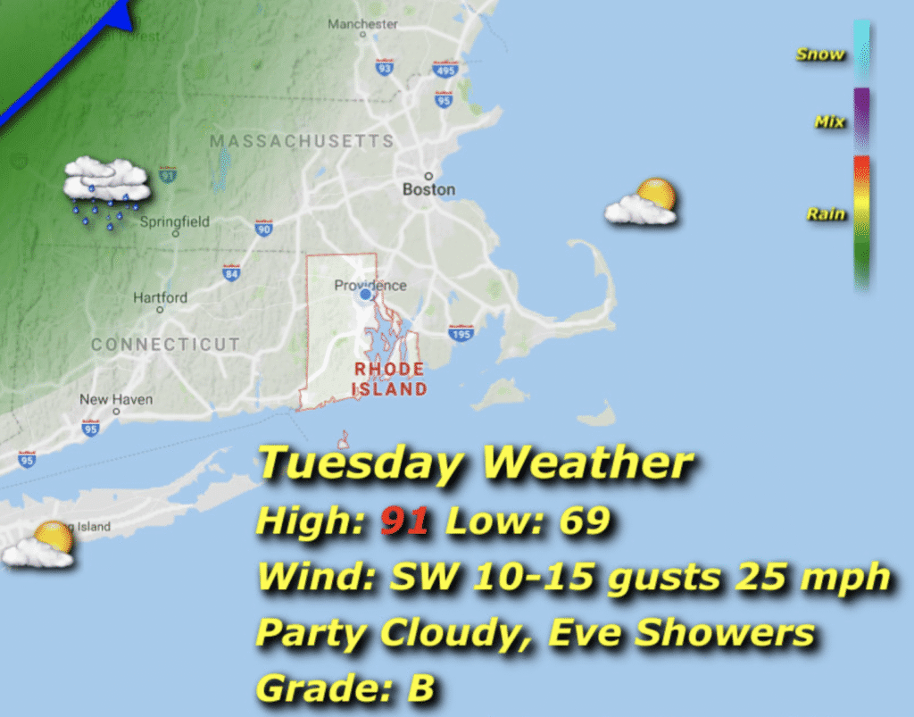 weather for Aug. 13, 2025 in Rhode Island