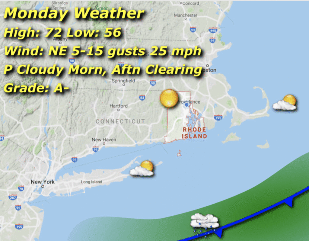 weather map for RI Aug. 18, 2025