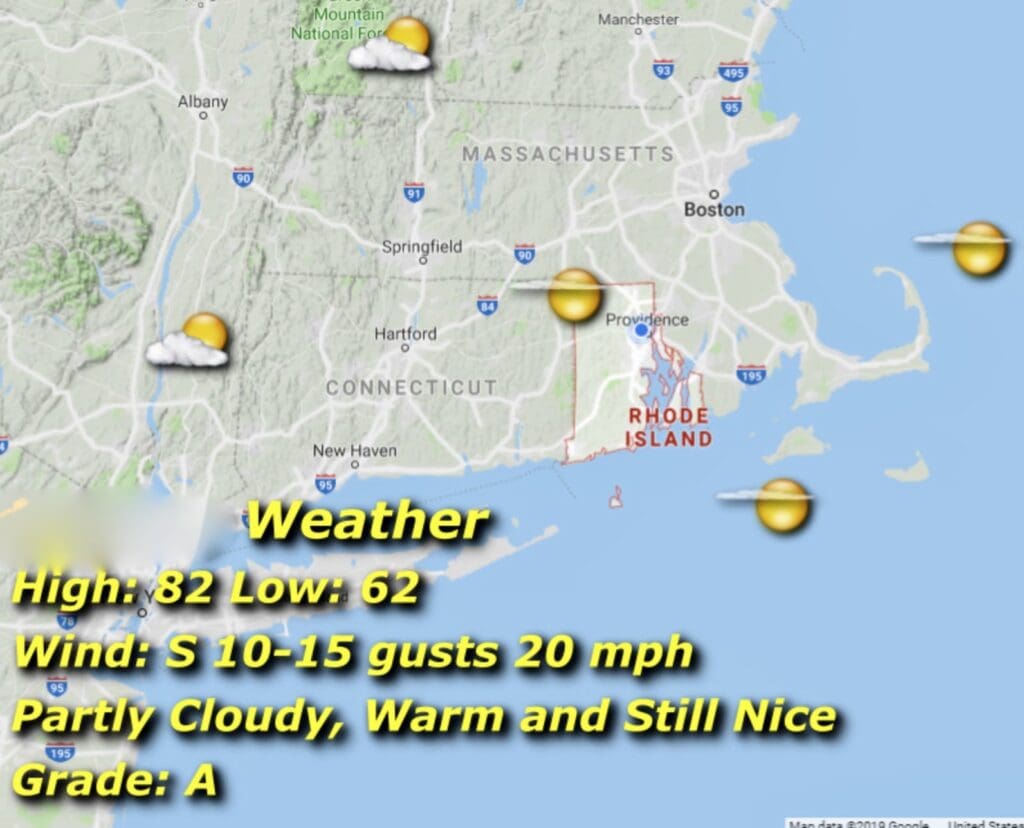 weather for RI for 8-25-25