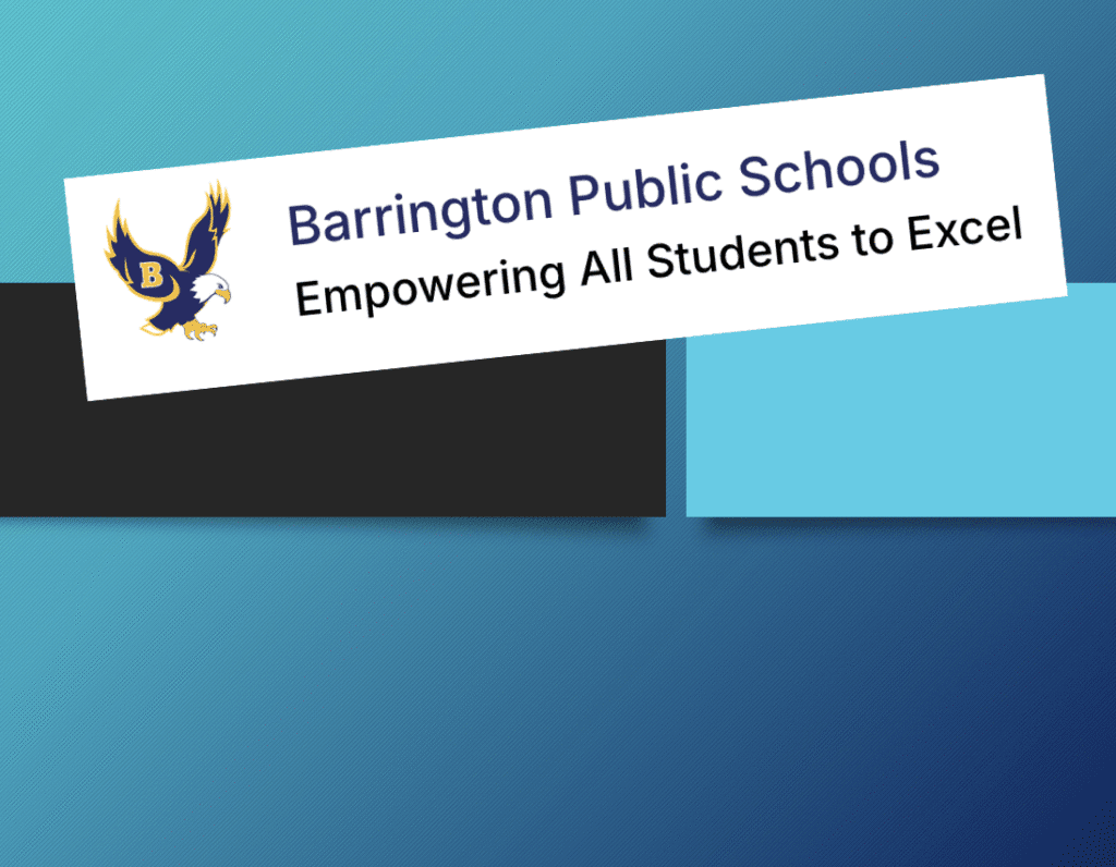 Barrington Public Schools logo with the motto about student empowerment.