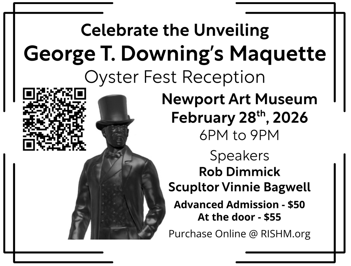 Invitation to George T. Downing's Maquette unveiling and oyster fest reception.