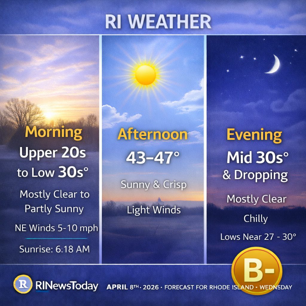 Rhode Island weather forecast for April 8th