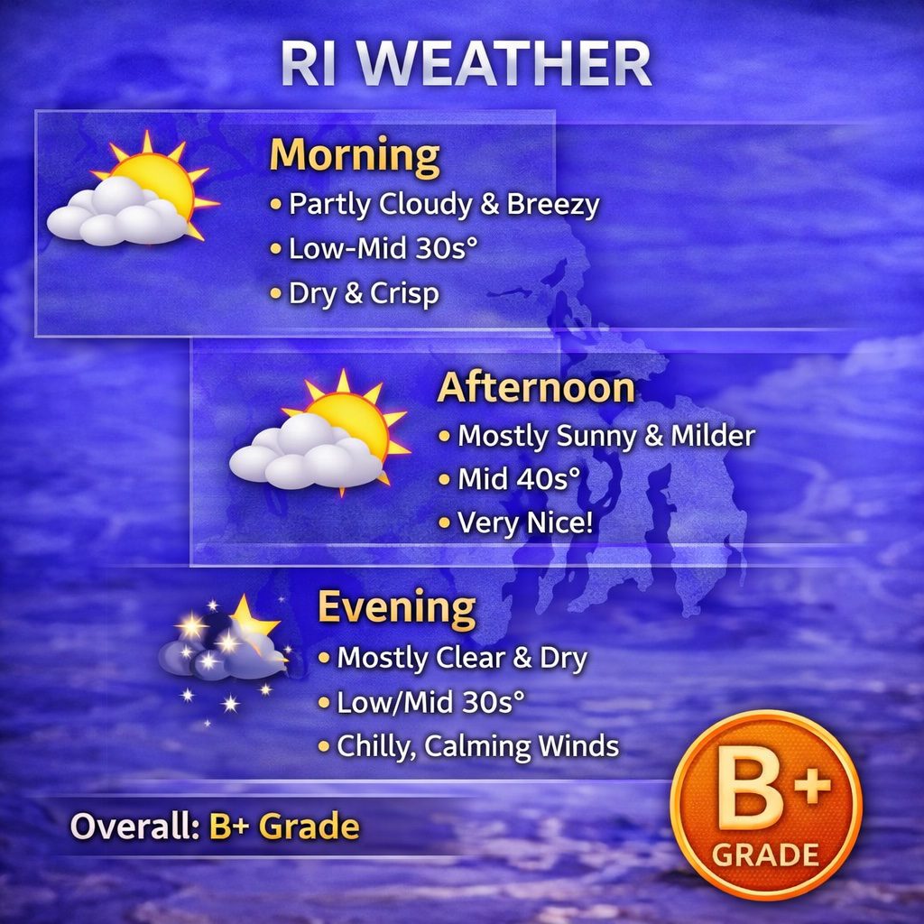 Rhode Island weather forecast summary