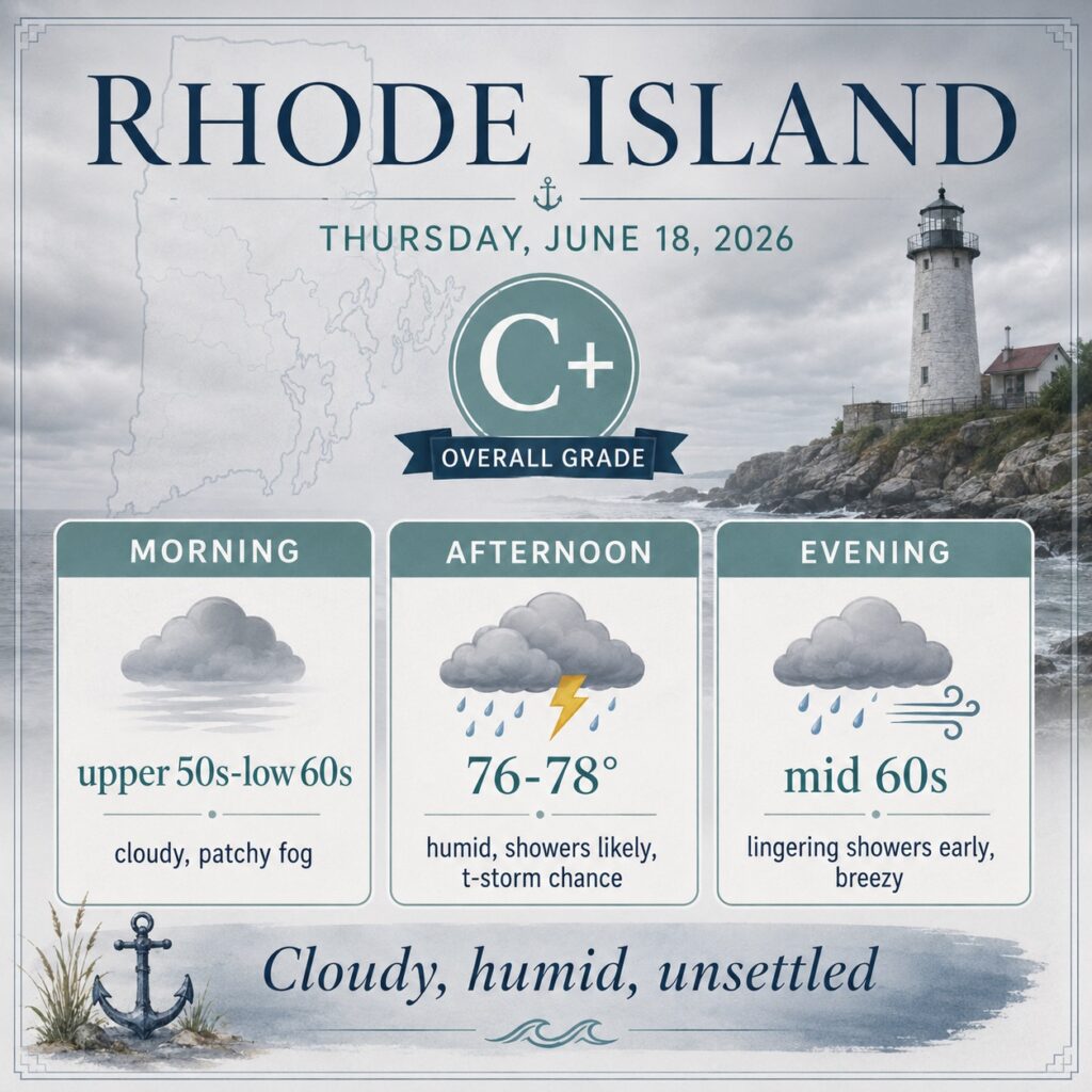 Rhode Island Weather for June 18, 2026